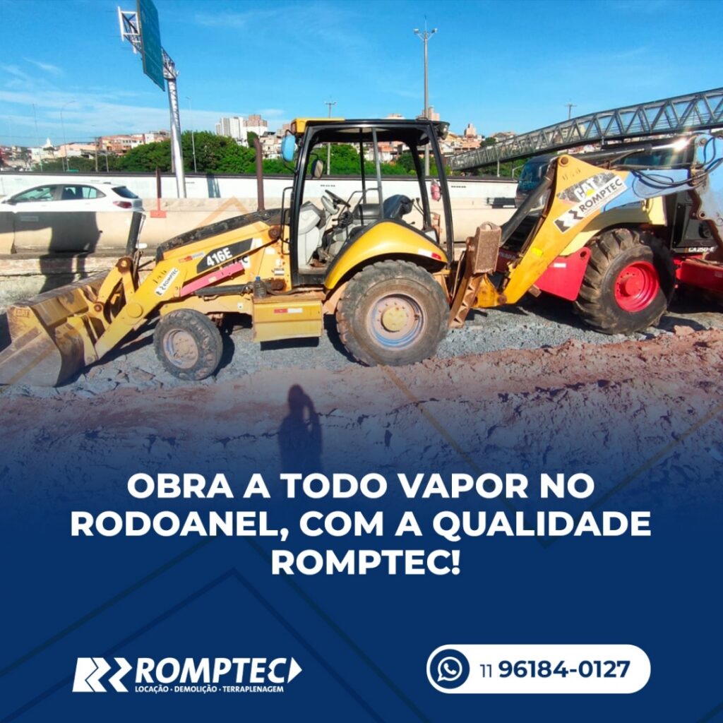 Obras de Melhorias no Rodoanel com Equipamentos Romptec